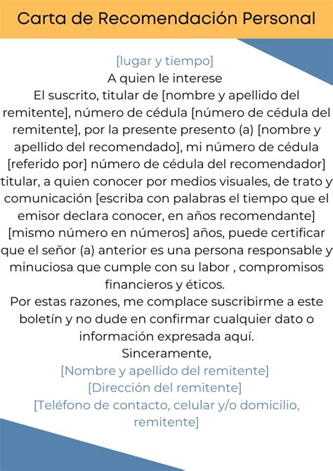 Carta De Recomendación Personal Modelos De Carta