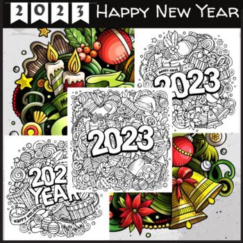 New Year 2023 Coloring Pages |New Year Coloring Pages |Happy New Year ...