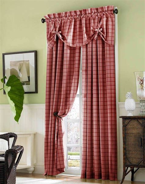 Country Prim Dining Rooms Curtains Country Plaid Cotton Casual