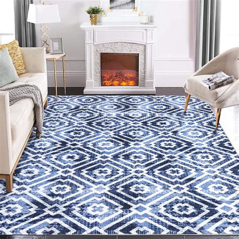 GlowSol 8 X 10 Area Rug For Living Room Bedroom Modern Geometric