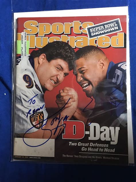 Tony Siragusa And Michael Strahan Signed Sports Illustrated Magazine