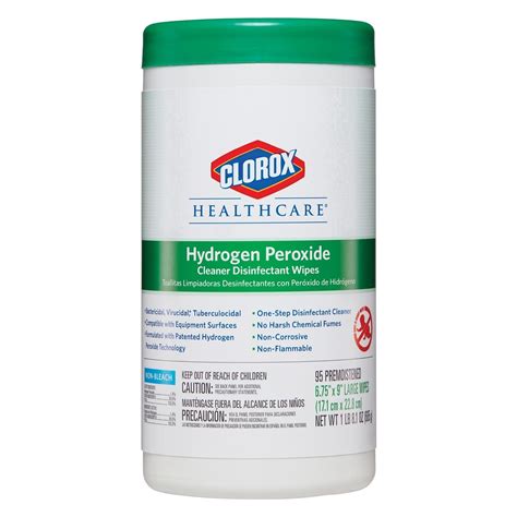 Hydrogen Peroxide Disinfectant Wipes For Surfaces 1 4 Clorox 6 5 X9