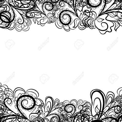 Abstract black border like as lace against the white background ...