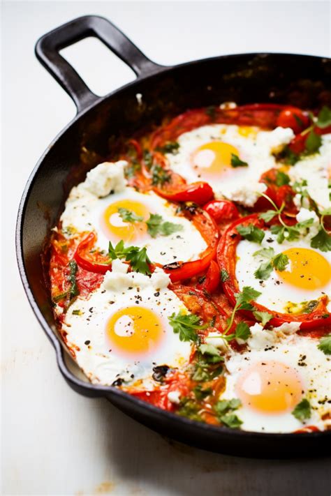 Tomato And Roasted Red Pepper Shakshuka Cooking Mediterranean