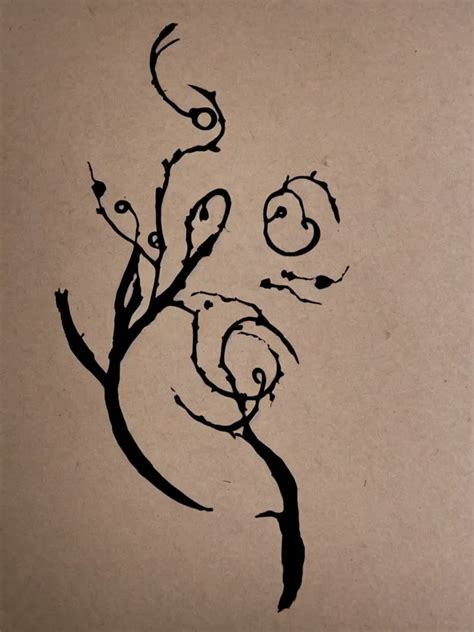 Minimal Silhouette Art Of Acorn That Turns Into A Tree Stable