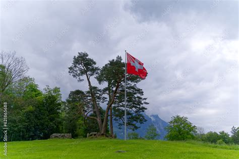 Famous Rütli meadow where the foundation of historic Switzerland took