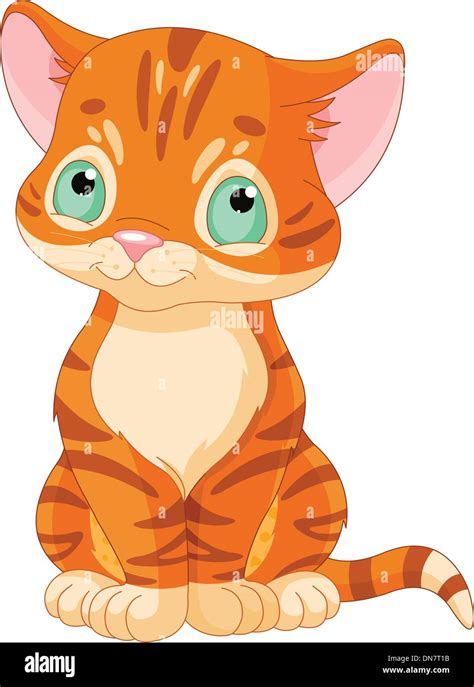 Cute Tabby Kitten Stock Vector Image Art Alamy