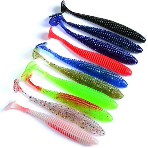 OriGlam 10pcs Soft Bait Shad Fishing Lure Fishing Lures Shad Swimbait