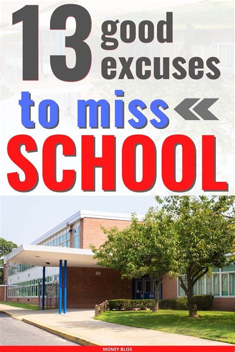 Good Excuses To Miss School Best Reasons Missing Class Excuses Money