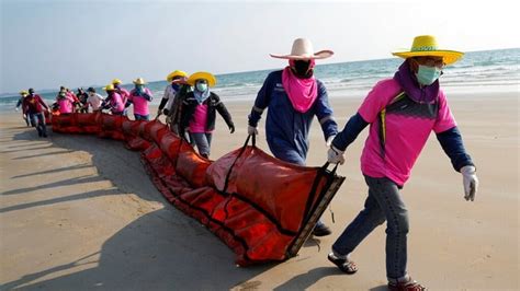 泰國灣海底輸油管漏油 油污漂至岸邊污染海灘｜國際｜商業電台 881903