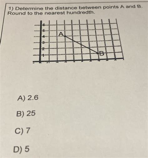 Solved 1 Determine The Distance Between Points A And B Round To The