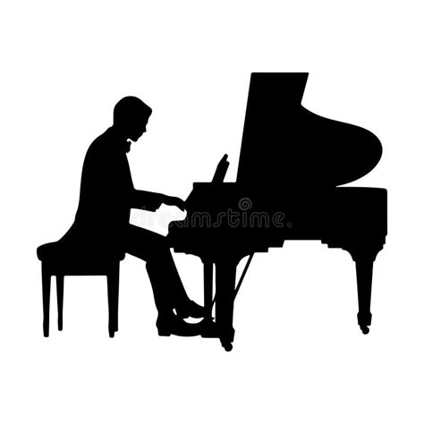 Rock Piano Player Silhouette