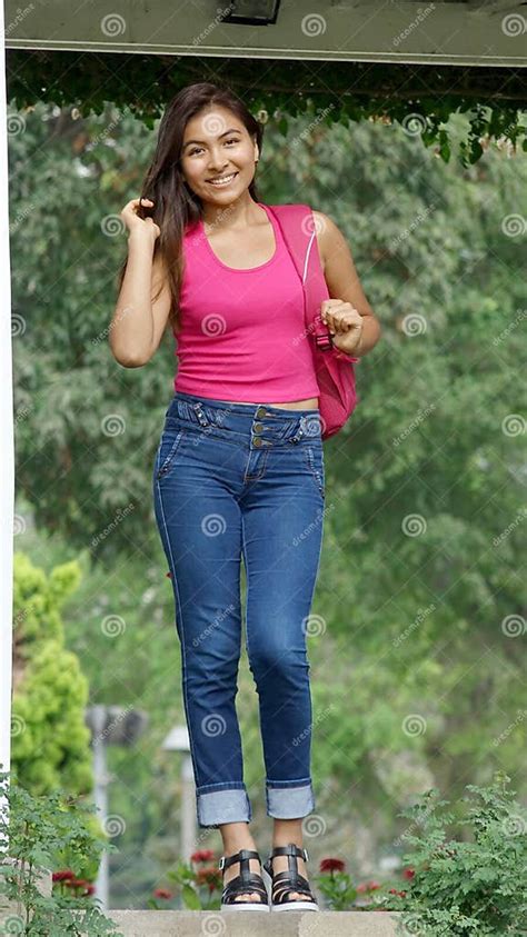 Girl Wearing Blue Jeans Stock Photo Image Of Young 110270766