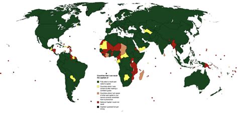 I tested myself on world capitals. Here are the results: : r/MapPorn