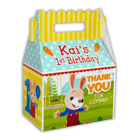 HARRY the BUNNY Babyfirst TV Birthday Party, Personalized Gable Favor ...