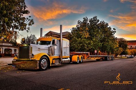 Yellow Peterbilt With Step Deck Trailer