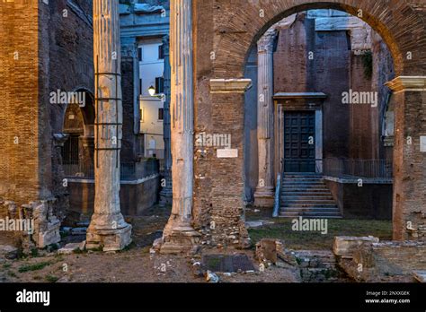 The Area Of The Teatro Marcello Theater Of Marcellus And Portico Di