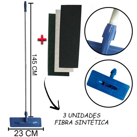 Kit Suporte LT Limpa Tudo Cabo 1 40 Mts 3 Fibras Limpeza Pesada