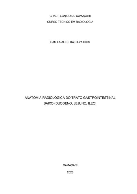 Anatomia Radiol Gica Do Trato Gastrointestinal Baixo Duodeno Jejuno