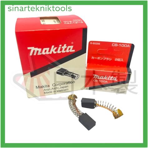 Jual Carbon Brush CB 100 Makita Per Box 10 Set Spul Sepul Arang Bostel