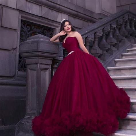 Pin By Isabel Draiman On XV Rojo Vino Burgundy Prom Dress Prom