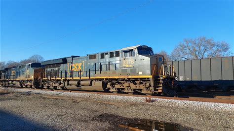 Loaded CSX Coal Train Headed Northbound In Monroe NC With CSXT 3376 In