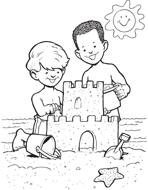 Sand Castle Coloring Pages To Print At Free