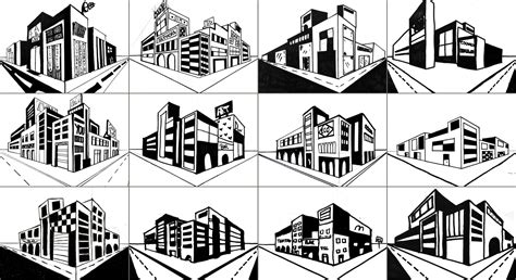 Black & White Cities in Two Points Perspective – Arte a Scuola