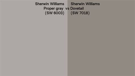 Sherwin Williams Proper Gray Vs Dovetail Side By Side Comparison