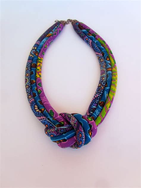 Ankara Knot Necklace African Print Fabric Jewelry Etsy