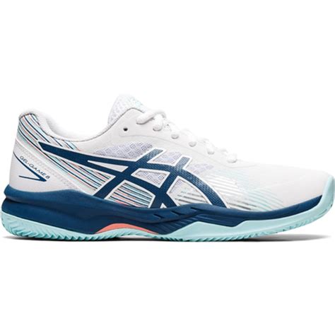 Buy Asics Womens Gel Game 8 Court Shoes White Light Indigo Mydeal