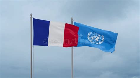 United Nations and France Flag Stock Footage - Video of looped ...