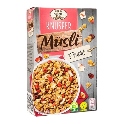 ROKSH Müsli Cerealien HAPPY HARVEST Knuspermüsli Früchte 500g