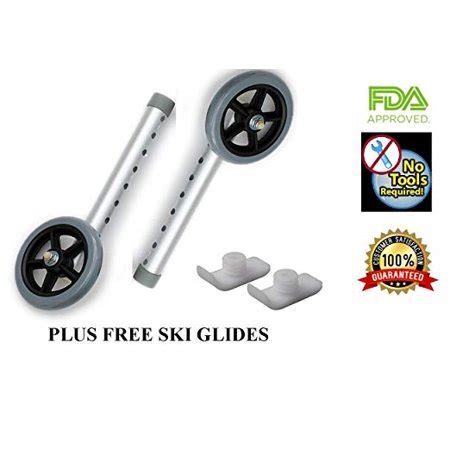 Walker 5 Inch Wheels and Walker Glides by Healthline, Universal Healthline, Lumex, Drive Medical ...