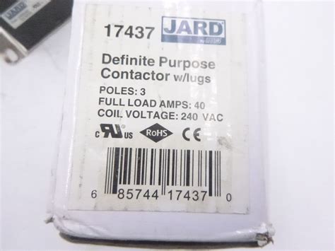 17437 Mars Jard Definite Purpose Contactor 40amp 3 Pole Coil 240 VAC