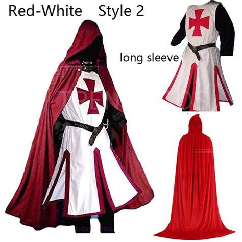 Medieval Crusader Knights Templar Tunic Costumes Renaissance Halloween