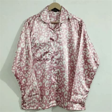 Pink Cheetah Printed Silk Nightdress Lps 136