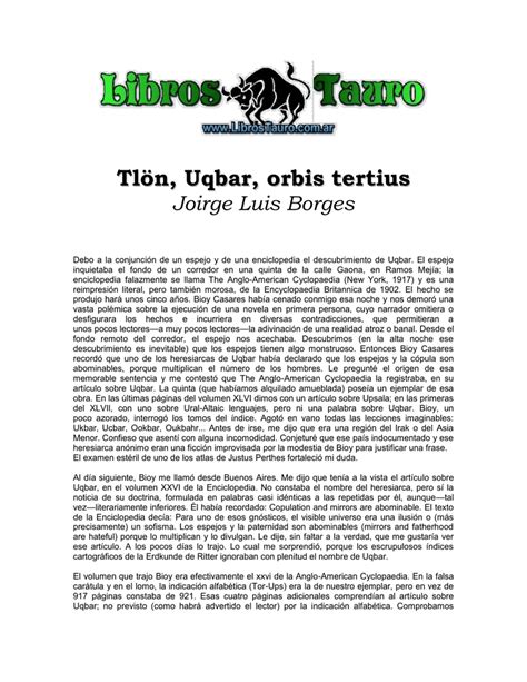 Tl N Uqbar Orbis Tertius