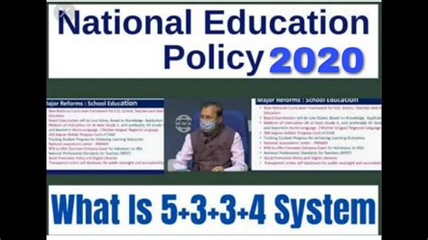 New National Education Policy 2020 नई शिक्षा नीति What Is 5 3 3 4 Education Structure Youtube