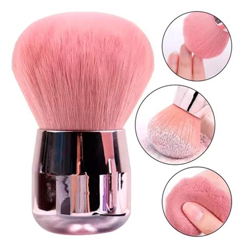 Pincel Kabuki Rosa Macio Para Maquiagem P Blush Selar Make