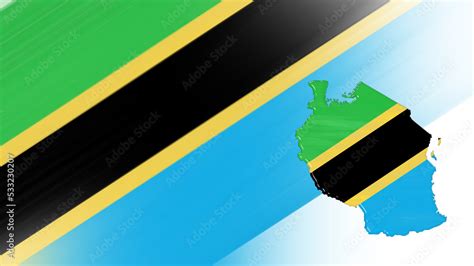 Map of Tanzania, flag map Stock Illustration | Adobe Stock