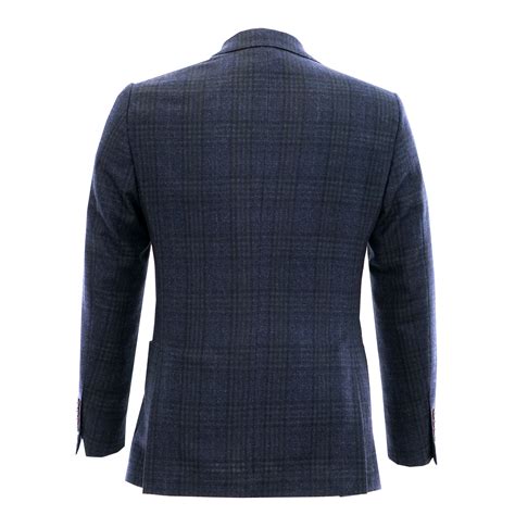 Blue Brown Check Patch Pocket Jacket Esclot Suit Tailors London