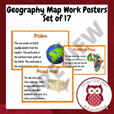 Geography Map Work Definitions Set Of 17 Posters • Teacha