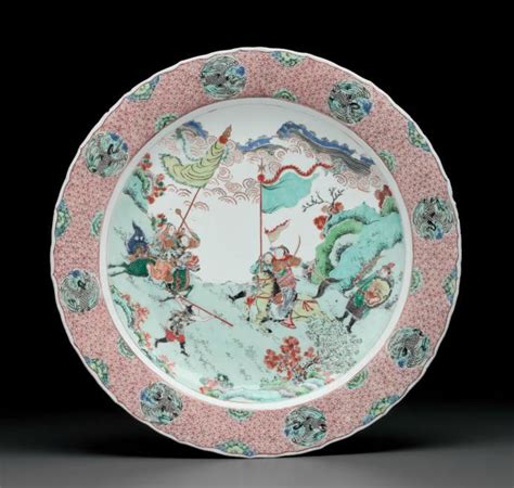 A Large Famille Verte Barbed Dish Kangxi Period 1662 1722 Estimate