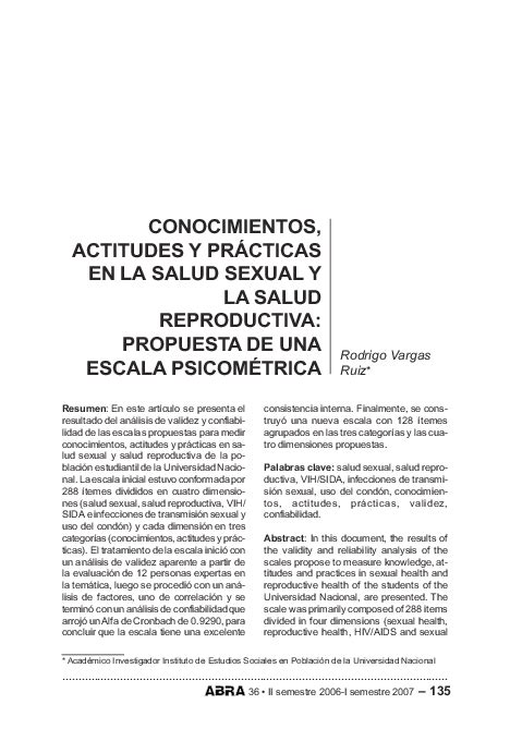 Pdf Conocimientos Actitudes Y Prácticas En La Salud Sexual Y La Salud Reproductiva Propuesta