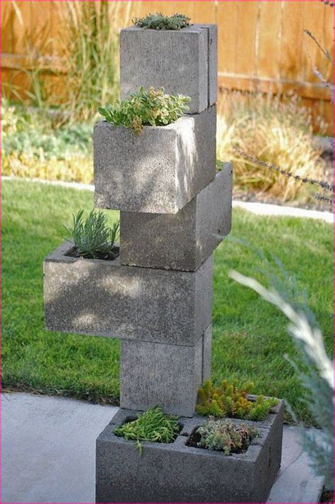 Cinder Block Tower For Herb Gardening Vertical Planter Cinder Block