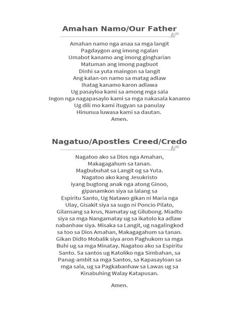 Cebuano Prayers Pdf