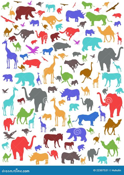 Seamless Colorful African Animals Background Stock Image - Image: 22307531