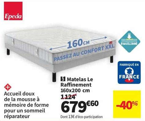 Promo Matelas Le Raffinement X Cm Epeda Chez Conforama