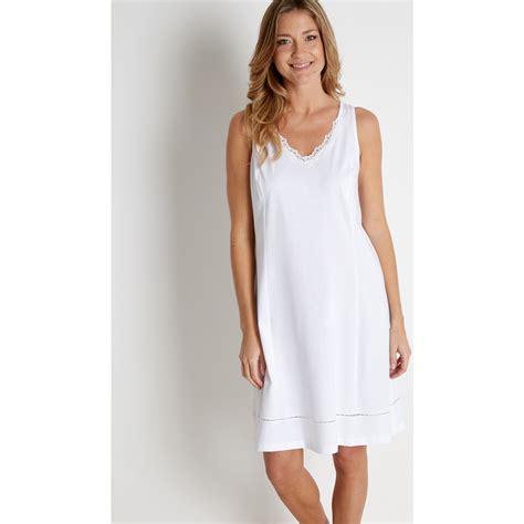 Daxon By Fond De Robe En Pur Coton Long Cm Blanc V Tements Robes